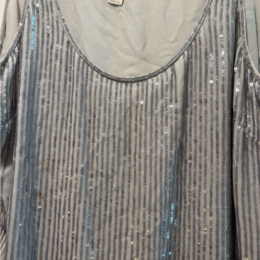 J. Crew Gray Sequin Tank Top - Picture 3 of 6